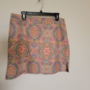 Tehama Skort Pastel Pink Turquoise Size 14